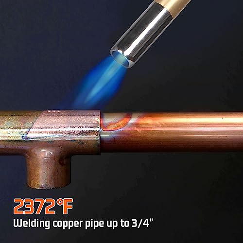 Propane Torch Head, High Intensity Torch Head Trigger Start Gas Torch, Map Gas Torch Kit for Propane, Map and Mapp Gas, Mapp Gas Torch for Soldering, Welding, Cooking (Not Included Gas Tank)
