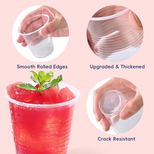 JOLLY CHEF πππ ππππ€ 5 oz Clear Plastic Cups,5 Ounce Disposable Cups for Picnic, BBQ, Travel, Halloween, Christmas Parties and Events