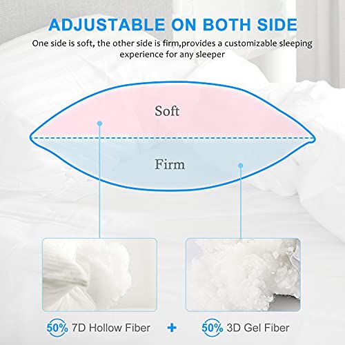 EIUE Hotel Collection Bed Pillows for Sleeping 2 Pack Queen Size,Pillows for Side and Back Sleepers,Super Soft Down Alternative Microfiber Filled Pillows,20 x 30 Inches