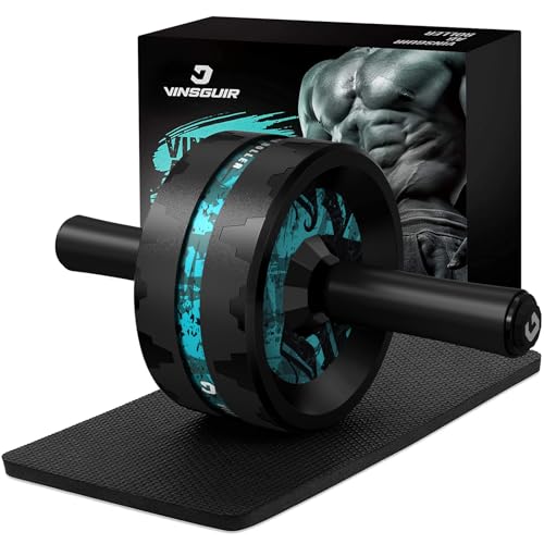 VINSGUIR Ab Roller Wheel, Abs & Core Workout Equipment for Home Gym with Knee Pad Accessories, Abdominal Wheel for Full-body Strength Training