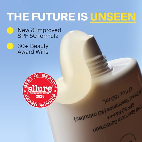 Supergoop! Unseen Sunscreen - Clear & Invisible Face Sunscreen + Broad Spectrum + Makeup-Gripping r - Weightless, Scentless, Oil Free - For All Skin Types & Tones