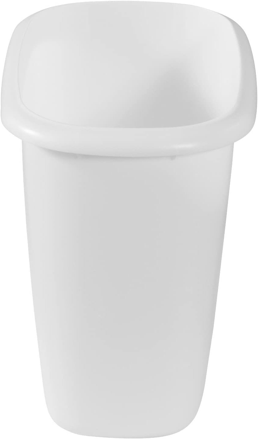 Rubbermaid Vanity Trash Can/Wastebasket 1.5-Gallons/6-Quarts White for Under Counter/Kitchen/Office/Bedroom/Bathroom