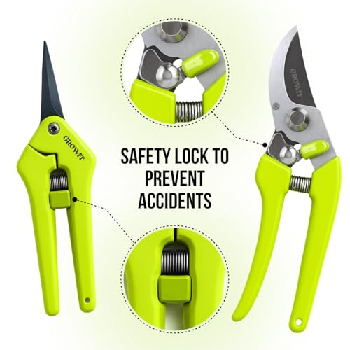 2-Pack Stainless Steel Gardening Scissors, Pruning Shears and Clippers for Gardening