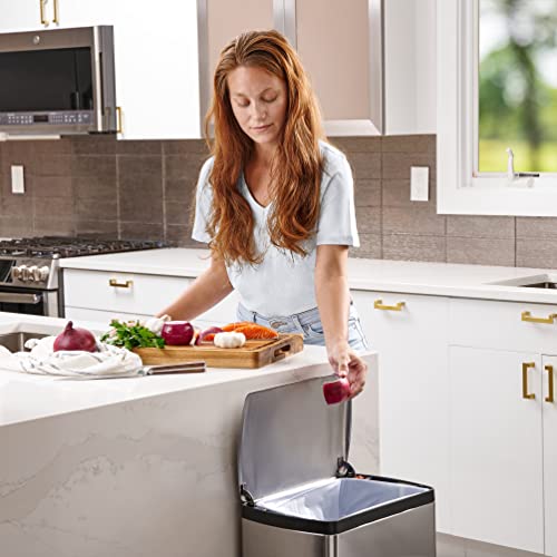 Plasticplace Custom Fit Trash Bags Compatible with Simplehuman Code J 50 Count White Drawstring Garbage Liners 10-10.5 Gallon 21"x28" Tear-Resistant LLDPE Bags for Kitchen Bathroom & Office
