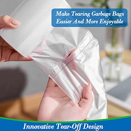 4 Gallon 100pcs Small Clear Trash Bags Strong Clear Garbage Bags, Bathroom Trash Can Bin Liners, Plastic Bags for Office Home Kitchen, Waste Basket Liner, Fit 12-15 Liter, 3-4 Gal(4G100-Clear)