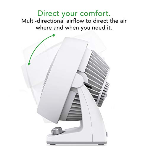 Vornado 133DC Energy Smart Compact Air Circulator with Variable Speed Control, DC Motor, Adjustable Tilt, Quiet Operation for Bedroom, Office, and Home Use, White