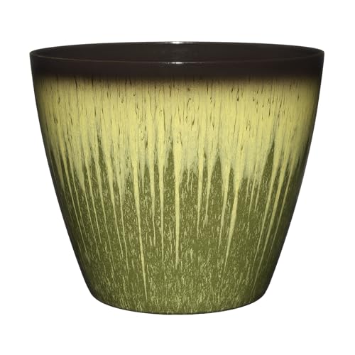 Classic Home and Garden Vogue Planter Pots w/Pottery Quality Finish - Modern Indoor & Outdoor Flower Pots - UV-Resistant Porch Planters - Decorative Pot for Flowers & Herbs (8” Willow Green)