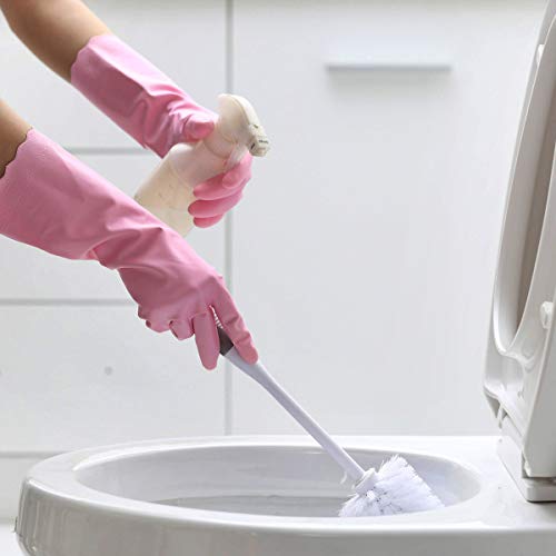 HSL Household Cleaning Gloves - 2 Pairs Reusable Kitchen Dishwashing Gloves with Latex Free, Cotton lining, Waterproof, Non-Slip, Ideal for Dishes, Household Chores, and Gardening (Medium)