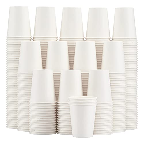 Lamosi 300 Pack Paper Cups 8 oz, Disposable Coffee Cups, Paper Coffee Cups 8 oz, White Hot/Cold Beverage Drinking Cup for Water Juice or Tea, Office Party Home Travel