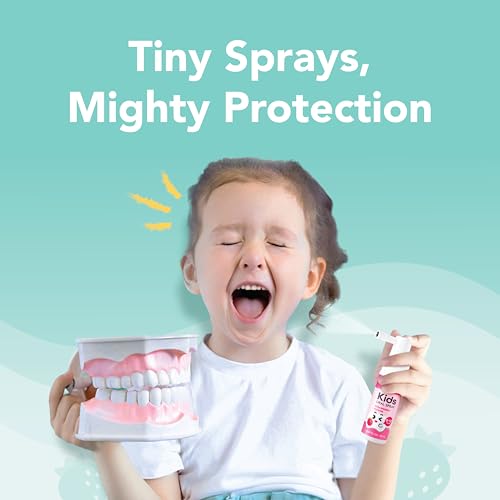 LAB52 Kids Oral Spray, Toddler Toothpaste Helper for Daily Oral Care and Fresh Breath, Children Approved with Fluoride Free for Newborn to Preschoolers, Xylitol Vanilla Flavor