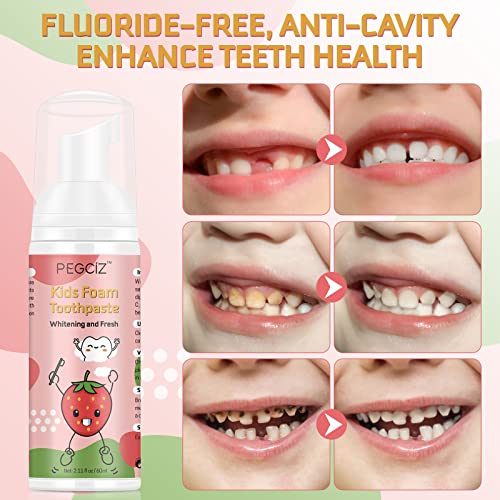 Foam Toothpaste Kids, Kids Mouthwash with Fruit Flavor - Toddler Toothpaste Age for Children, 360ÂșCare Natural Anti-Cavity Formulas with Fluoride for Electric & U-Shape Toothbrushes