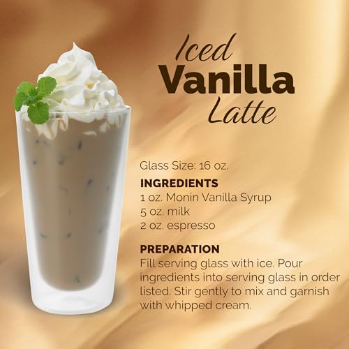 Monin - Vanilla Syrup | Pure & Rare Madagascar Vanilla, Premium Syrup for Coffee, Lattes & More | Clean Label, No Artificial Flavors, No Artificial Preservatives (BPA Free Bottle, 33.8 fl oz, 4-pack)
