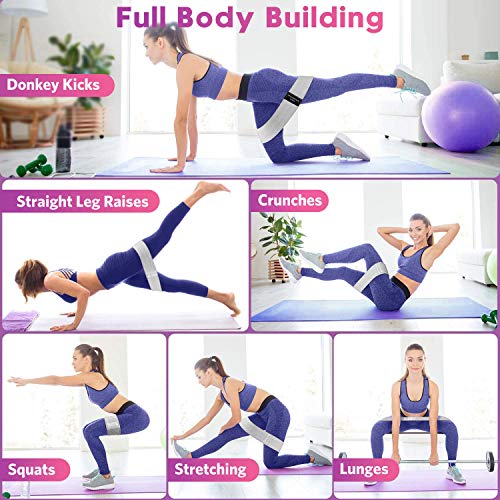 Renoj Resistance Bands for Working Out: 3-Set Professional Exercise Bands for Pilates, Yoga, Home Gym, Booty, Leg Training | Heavy/Medium/Light Fabric Loops for Women Men