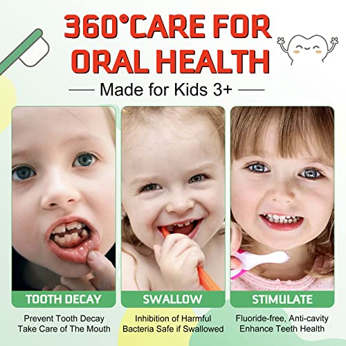 Foam Toothpaste Kids, Kids Mouthwash with Fruit Flavor - Toddler Toothpaste Age for Children, 360ÂșCare Natural Anti-Cavity Formulas with Fluoride for Electric & U-Shape Toothbrushes