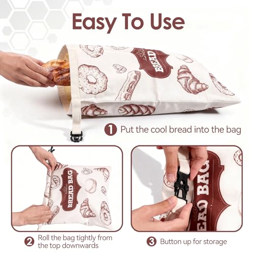 Beeswax Bread Bags,Extra Large 2 Pack- 17"×13" Reusable Sourdough Bread Bags for Homemade Bread
