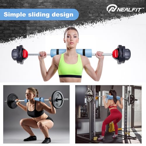 NEALFIT Barbell Pad Squat Pad for Squats—Squat Bar Pad—Great for Weightlifting,Lunges and Hip Thrusts—Foam Sponge Pad—Fit Standard and Olympic Bars Perfectly