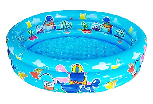 3 Rings Kiddie Pool for Toddler, 48”X12”,Kids Swimming Pool, Inflatable Baby Ball Pit Pool, Small Infant Pool (Blue)