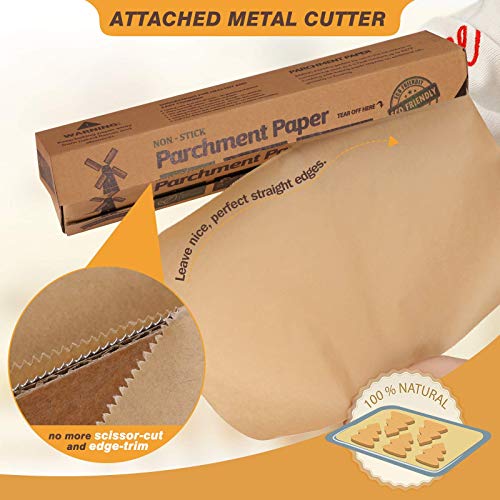 Unbleached 15 x 200 ft Parchment Baking Paper Roll - 250 Sq.Ft for Baking, Cooking, Grilling, Air Fryer and Steaming