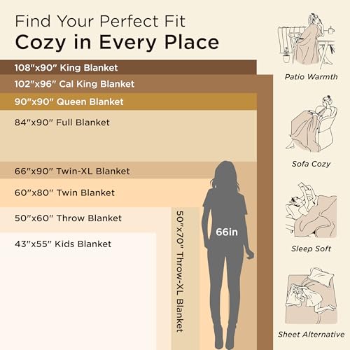Bedsure GentleSoft Fleece Bed Blankets Queen Size Grey - Soft Warm Spring Blanket Lightweight Cozy Anti-Static Microfiber, Room Home Decor Gifts for Women and Men, 90x90 inches