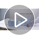 Frebeauty Clear Lid Jewelry Box,3-Layer Jewelry Organizer with Drawer,PU Leather Jewelry Organizers and Storage,Jewelry Boxes for Women,Jewelry Storage for Rings Earring Stud,Gift for Women(White)