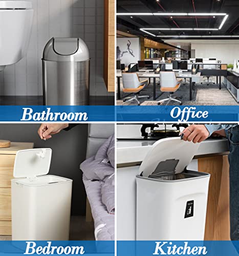 4 Gallon 100pcs Small Clear Trash Bags Strong Clear Garbage Bags, Bathroom Trash Can Bin Liners, Plastic Bags for Office Home Kitchen, Waste Basket Liner, Fit 12-15 Liter, 3-4 Gal(4G100-Clear)