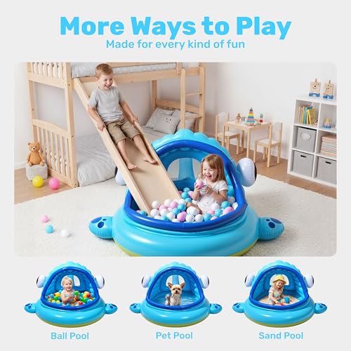 JOYIN Inflatable Shade Kiddie Pool,Whale Baby Pool Tent, Infant Swimming Pool for Kids (54" x 56" x 28"),Blow Up Toddler Pool for Swim Party Toys Summer Water Beach Fun