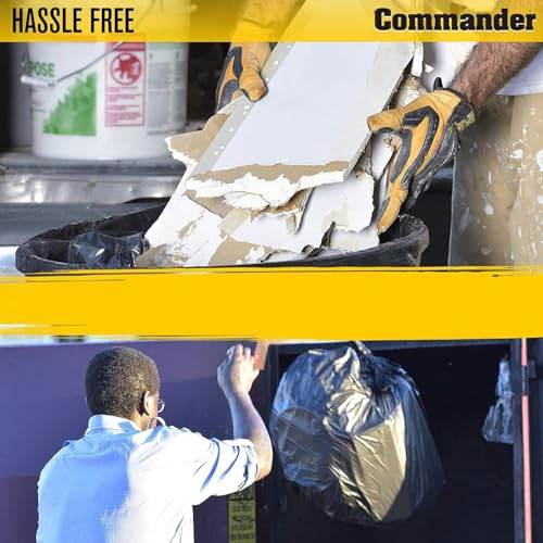 Commander 55 Gallon 2 MIL (eq) Heavy Duty Contractor Bags with Flap Ties - 36" x 56" with flaps - Pack of 20 - For Contractor, Industrial, & Outdoor