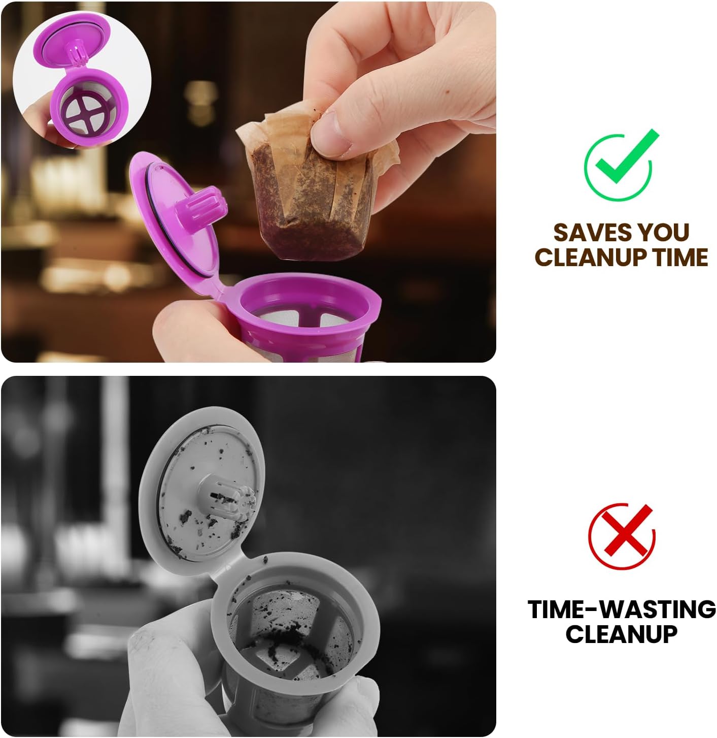 Pro Mael 360 Count Disposable K Cup Filters, Coffee Filter Paper for Keurig Brewers Single Serve 1.0 and 2.0, Use with Reusable K Cup Pods (White)