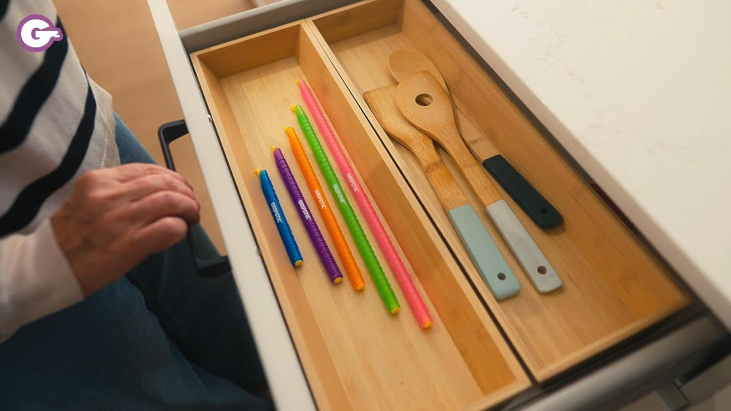 GripStic Bag Clips. 12pc Durable Food Clip Set For Kitchen Storage. Reusable Chip Bag Clips. Color Coded Bag Closure Sticks Provide Air Tight Seal. Chip Clips Reinvented.