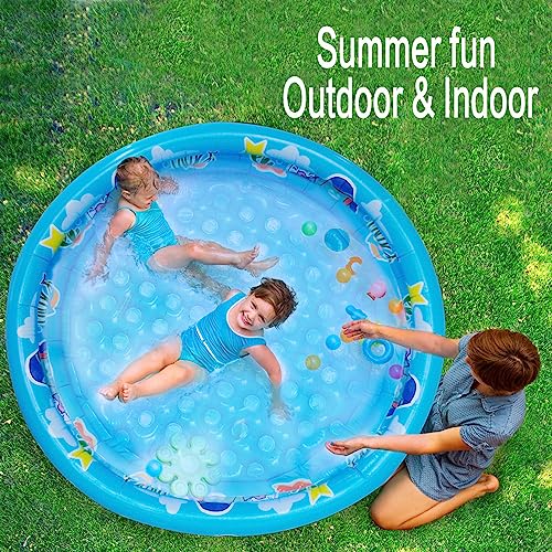 3 Rings Kiddie Pool for Toddler, 48”X12”,Kids Swimming Pool, Inflatable Baby Ball Pit Pool, Small Infant Pool (Blue)