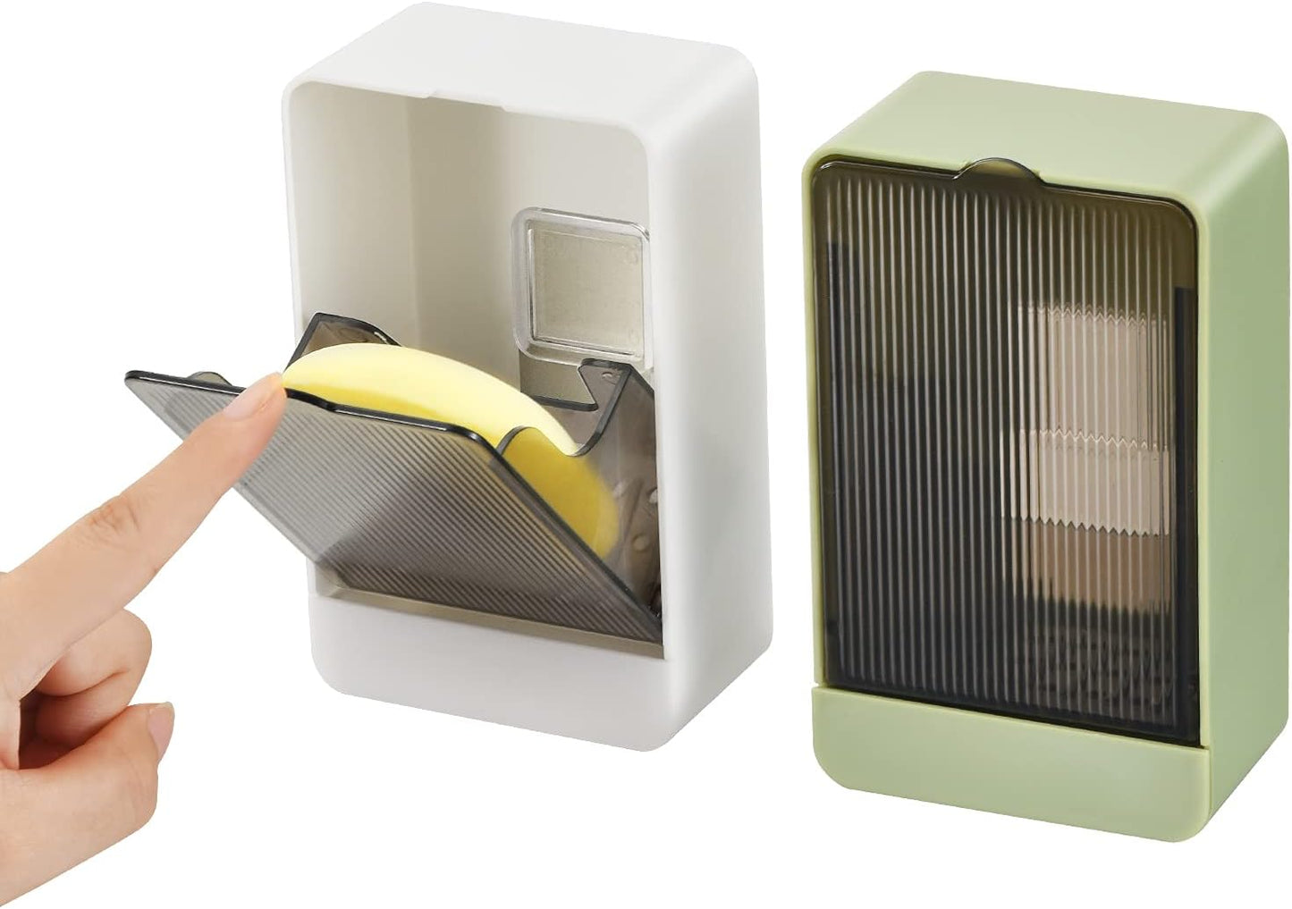 Soap Holder Dish Shower, 2 Pack Bar Soap Holder with Drainage, Self Draining Soap Holder, Wall Mounted Soap Box Tray Container for Bathroom, Bathtub Kitchen Sink, No Drilling, 4 Adhesive Include