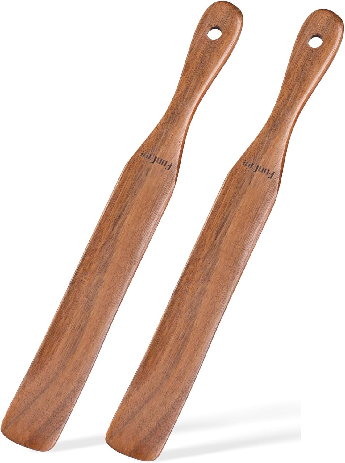 2 Pack Wooden Spurtle for Sourdough Starter, Mixing, Reaching Bottom of Jar, Dough Whisk, Long Handle Jar Spatula, Spurtles Kitchen Tools Teak Wood Kitchen Utensils kit for Baking, Cooking