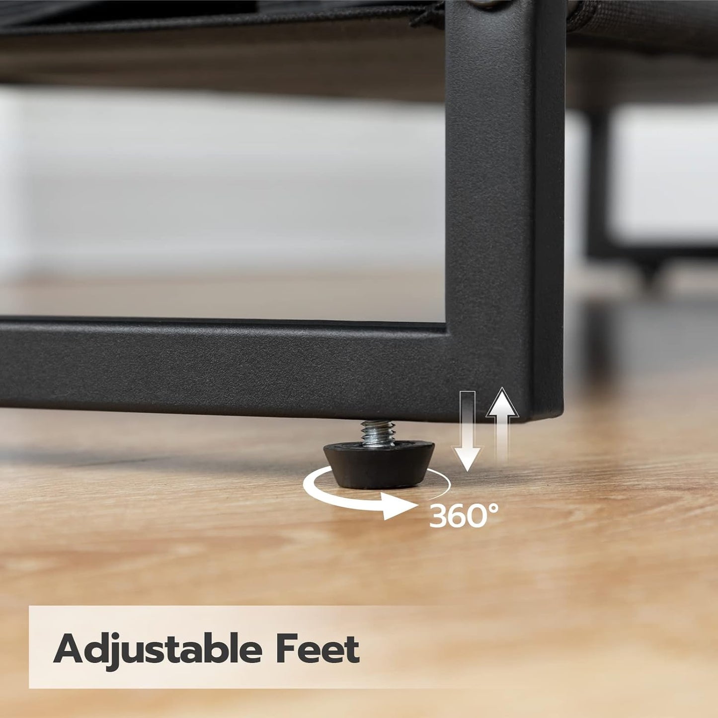 HOOBRO Shoe Rack, 4 Tier Shoe Storage Organizer with 3 Oxford Fabric Shelves and Top Panel, Holds 12-16 Pairs of Shoes for Entryway and Closet, Industrial, Rustic Brown BF47XJ01G1