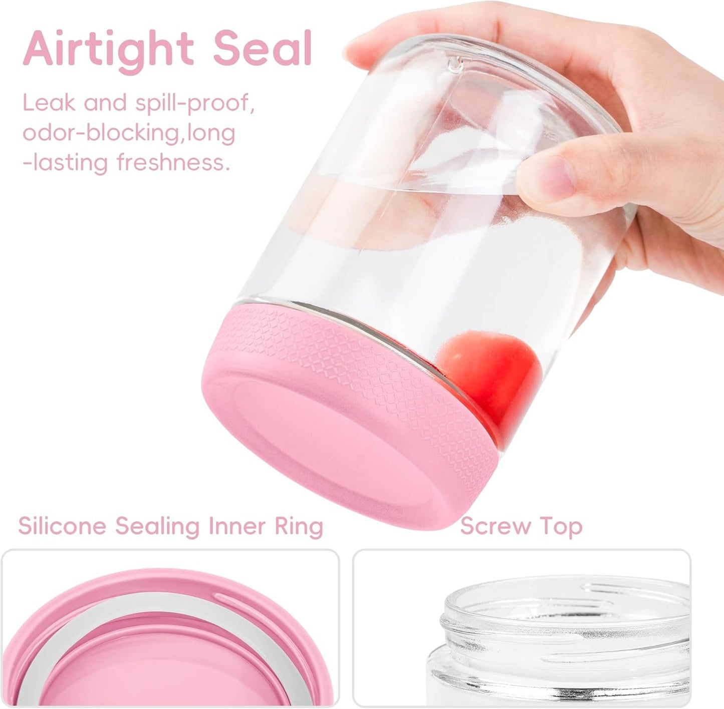 Gemice 6-Pack 16 oz Overnight Oats Containers with Lids and Silicone Sleeves, Glass Mason Jars with Airtight Lid, Dishwasher Safe, Wide Mouth Chia Seed Pudding Meal Prep Jar for Yogurt Berries Snack