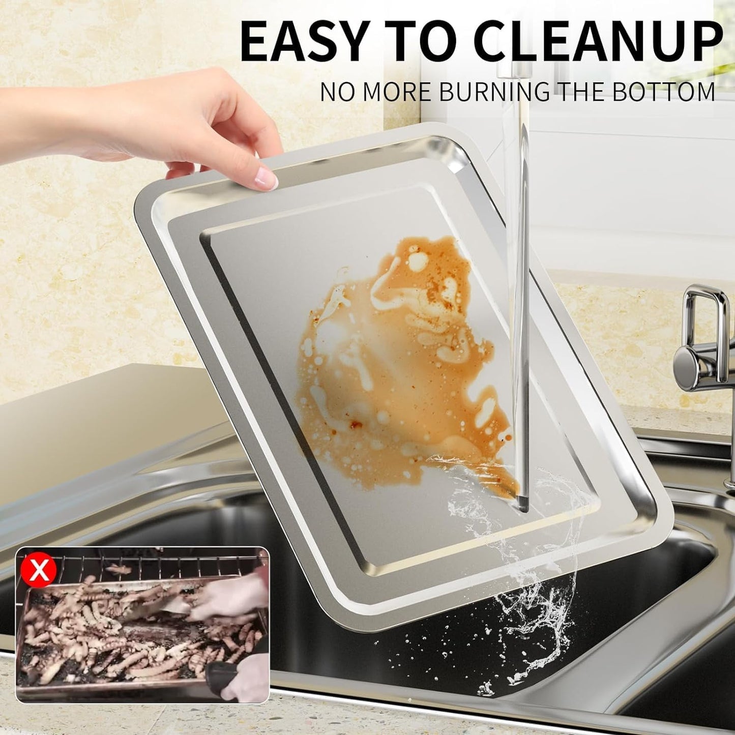 Air Fryer Basket for Oven, OPENICE 15.3" x 11.0" Large Air Fryer Tray and Pan with 30PCS Parchment Papers, Stainless Steel Oven Air Fryer Basket and Tray for Baking Grilling