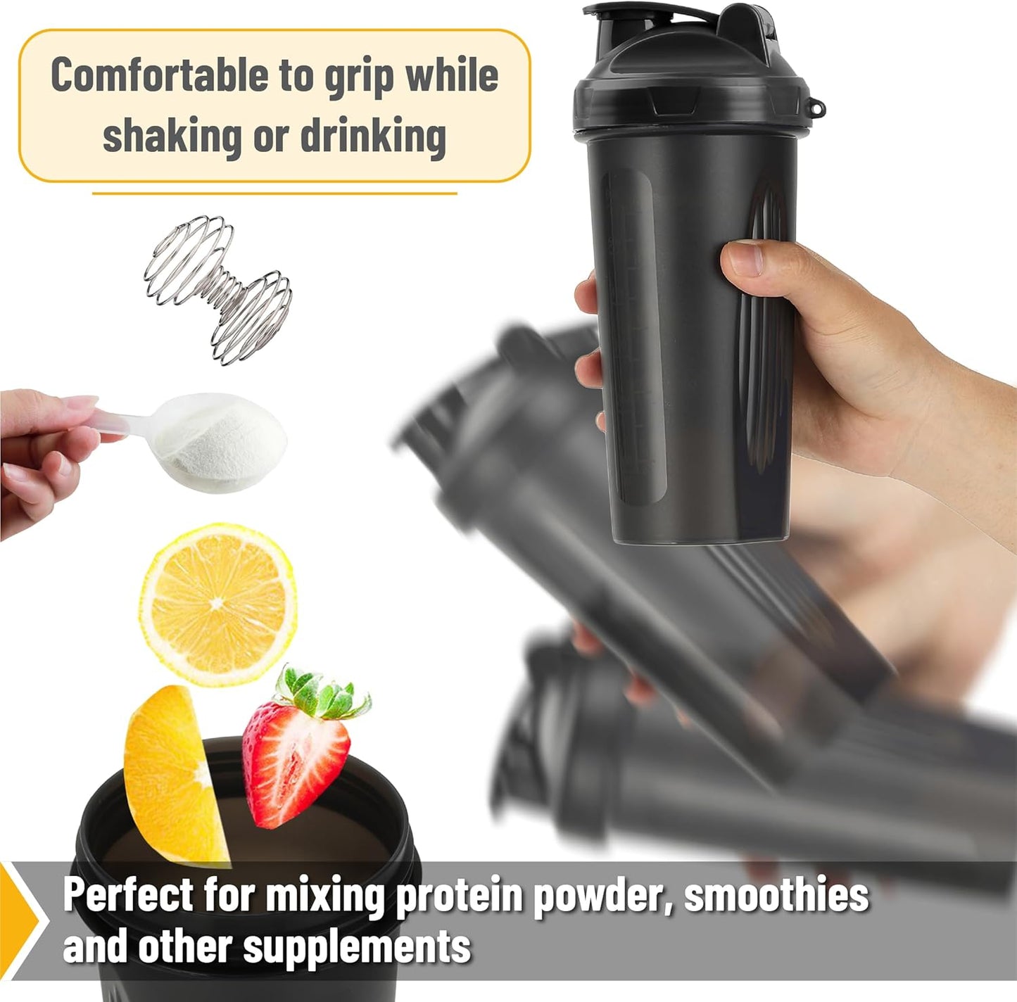 Mr. Pen- Shaker Bottles for Protein Mixes, 28 oz, Shaker Bottle with Wire Whisk Ball, Protein Shaker Bottle, Shaker Cup, Protein Shaker, Protein Shake Bottle, Bottle Shaker, Shake Bottle