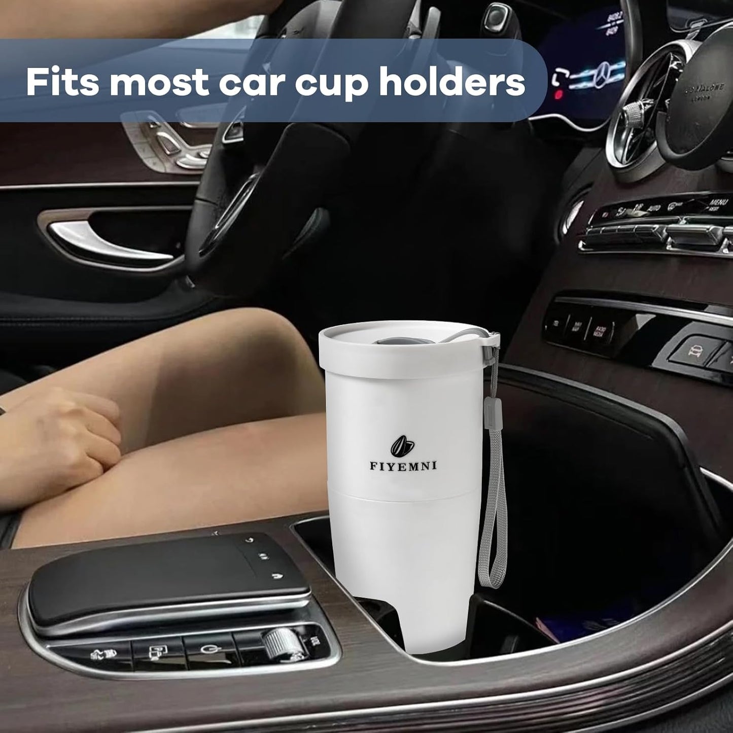 Portable Sunflower Seed Cup with Seed Organizer and Shell Storage, Seed Snack Spit Cup for Outdoor, in Car, Travel and Sports Games. Works with Pistachios, Gift (white)