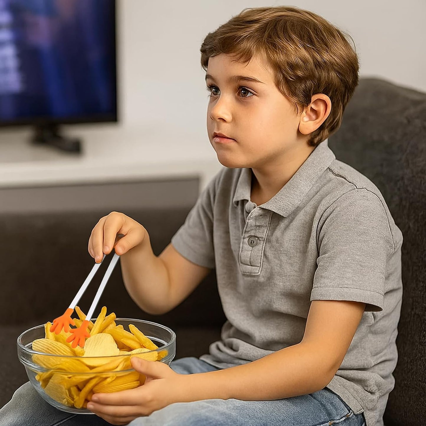 Shindel Small Tongs, 5.1" Mini Metal Tongs for Serving Food, Cute Kitchen Tool for Candy, Snacks, Chips, Cookies, Appetizers, Fruit, Pickles & Ice Cubes, Great for Party, Buffet & Dessert Table