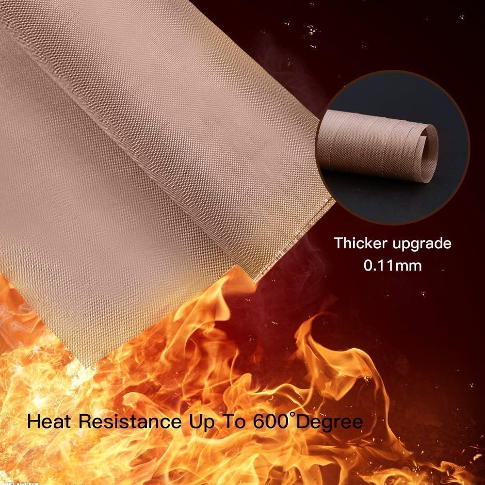 3 Pack PTFE Teflon Sheet for Heat Press Transfer Sheet Non Stick 16 x 20 Heat Transfer Paper Reusable Heat Resistant Craft Mat