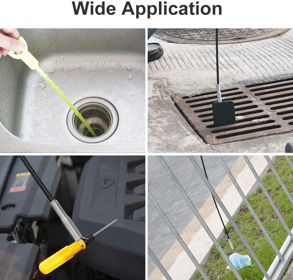 DR.PEN Flexible Grabber Claw Pick Up Reacher Tool (Drain Clog Remove Tool), With 4 Claws Bendable Hose Pickup Reaching Assist Tool for Litter Pick, Home and Kitchen Sink, Drains, Toilet (35.4 inch)