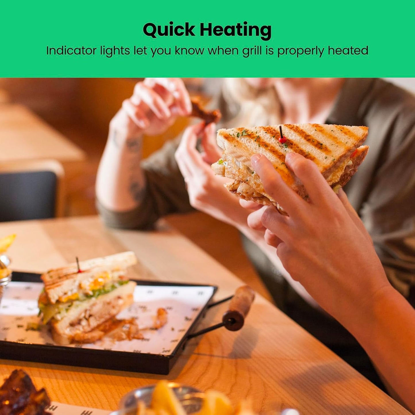 Chefman Electric Panini Press Grill, Compact 2-Slice Sandwich Maker, Non-Stick Coated Plates, Opens 180 Degrees, Dishwasher Safe, Removable Drip Tray, Stainless Steel/Black