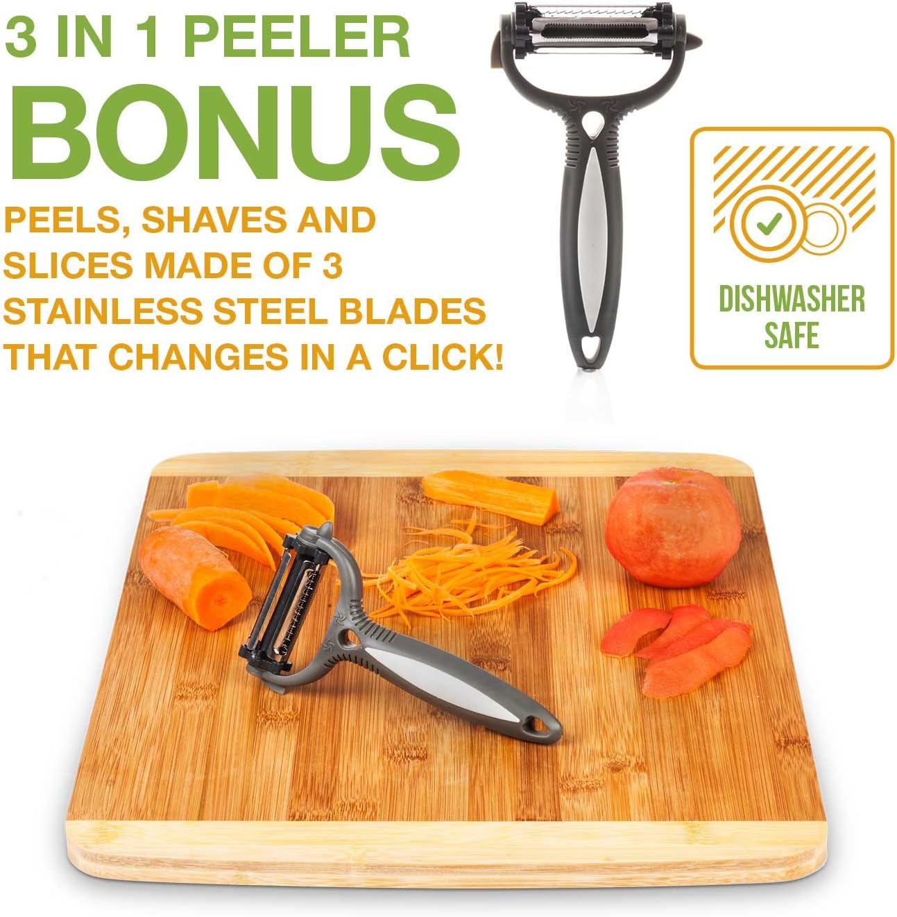 Fat Separator With Bottom Release, 4 Cup Gravy Separator for Cooking with Oil Strainer, Kitchen Gadgets Grease Separator Packaged with a 3-in-1 Multifunctional Peeler (Red)