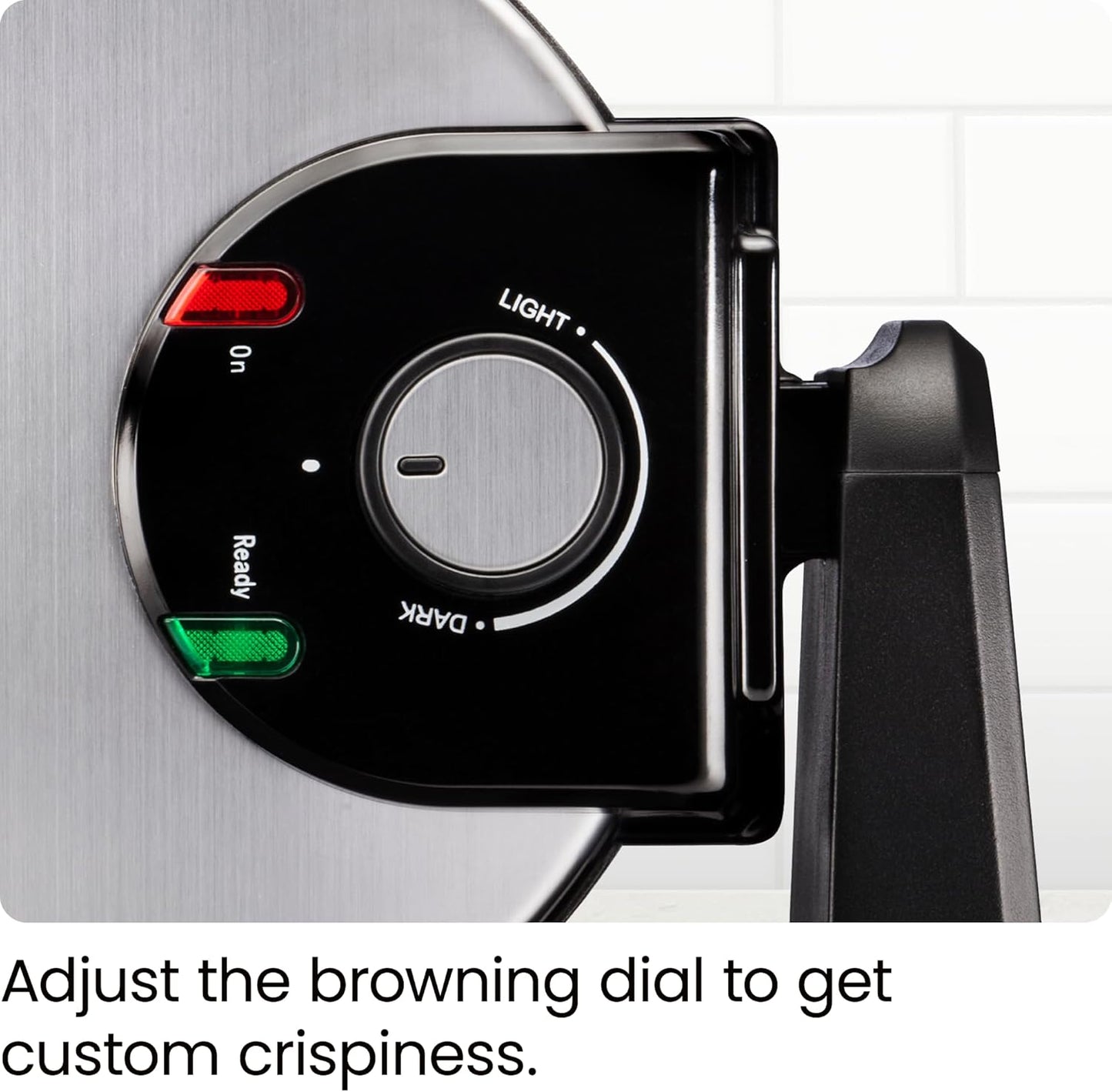 Chefman Rotating Belgian Waffle Maker, 180° Flip Iron w/ Non-Stick Plates, Adjustable Timer, Locking Lid, & Drip Plate, Space Saving Storage, Mess-Free Breakfast, Stainless Steel/Black