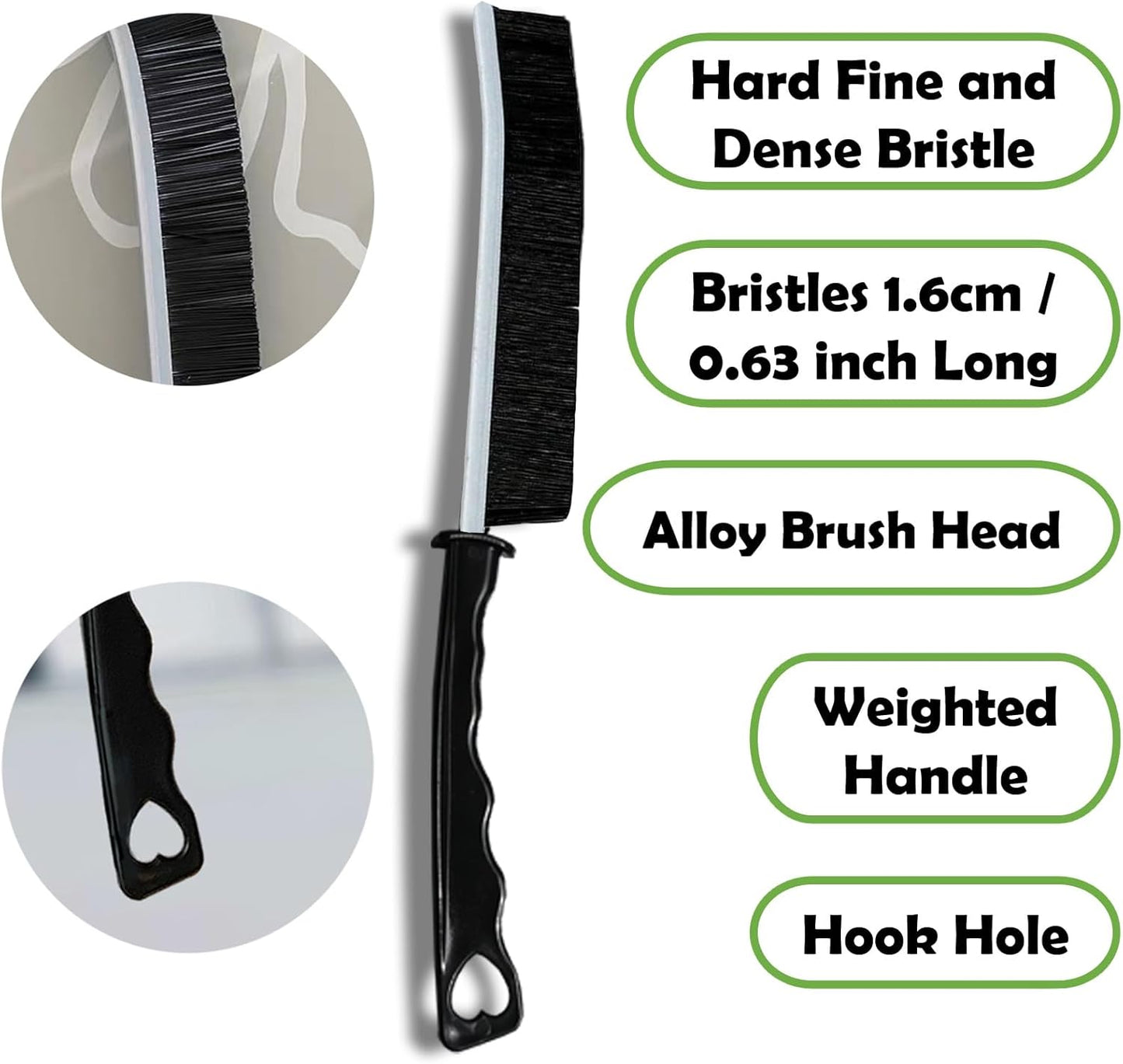 Betanull Crevice Cleaning Brush Set, Multi-Purpose Hard Bristle Brushes for Deep Cleaning Kitchen, Bathroom, Grout, Sink, Cup, Teapot, Bottle, Blender, Corners, Tight Spaces & More