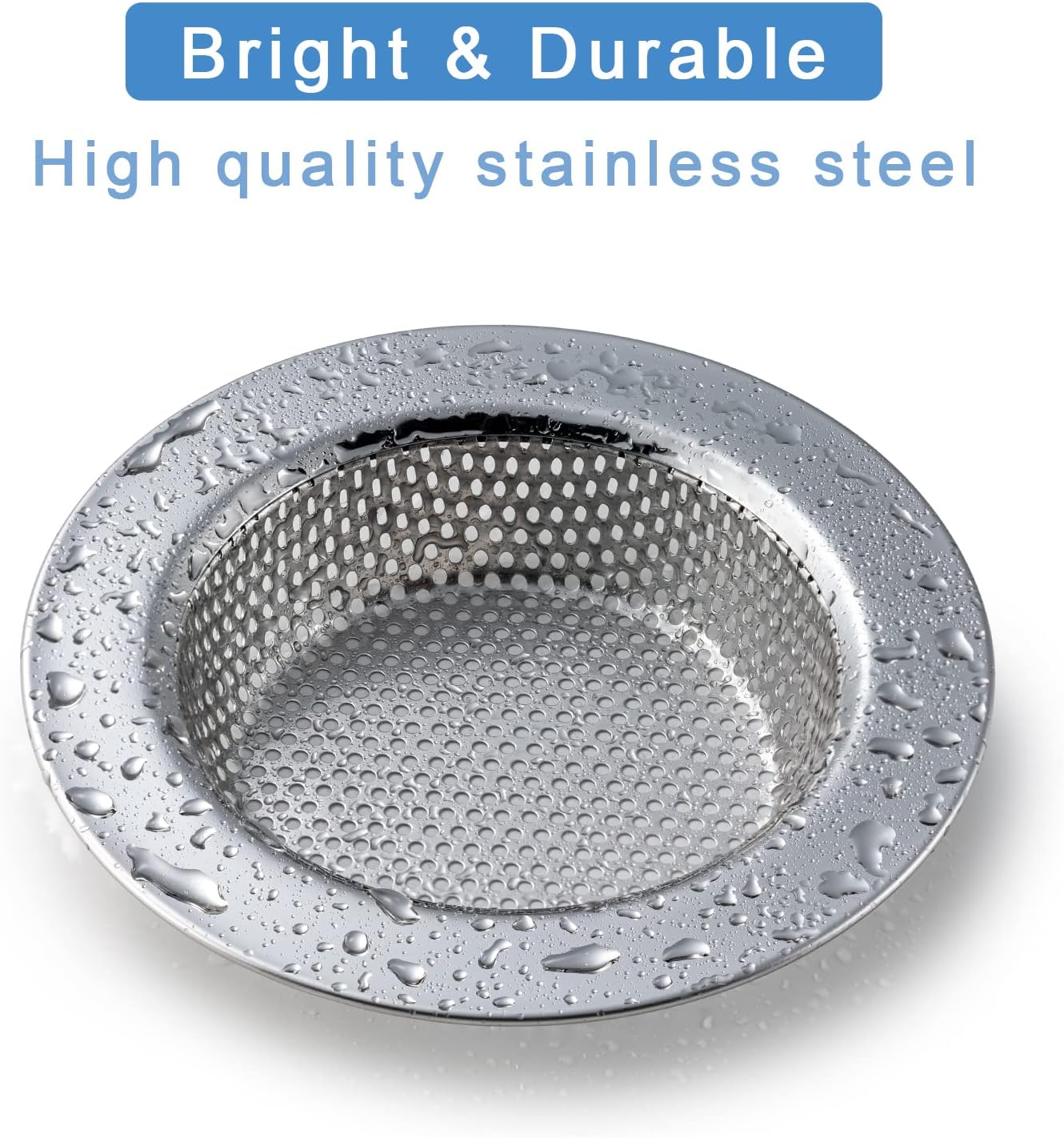 Honmein 2 Pcs Sink Strainer for Most Kitchen Sink Drain Basket, Upgraded Double-Layer Safe Design Kitchen Sink Strainer (Outer Diameter 4.5 Inch)