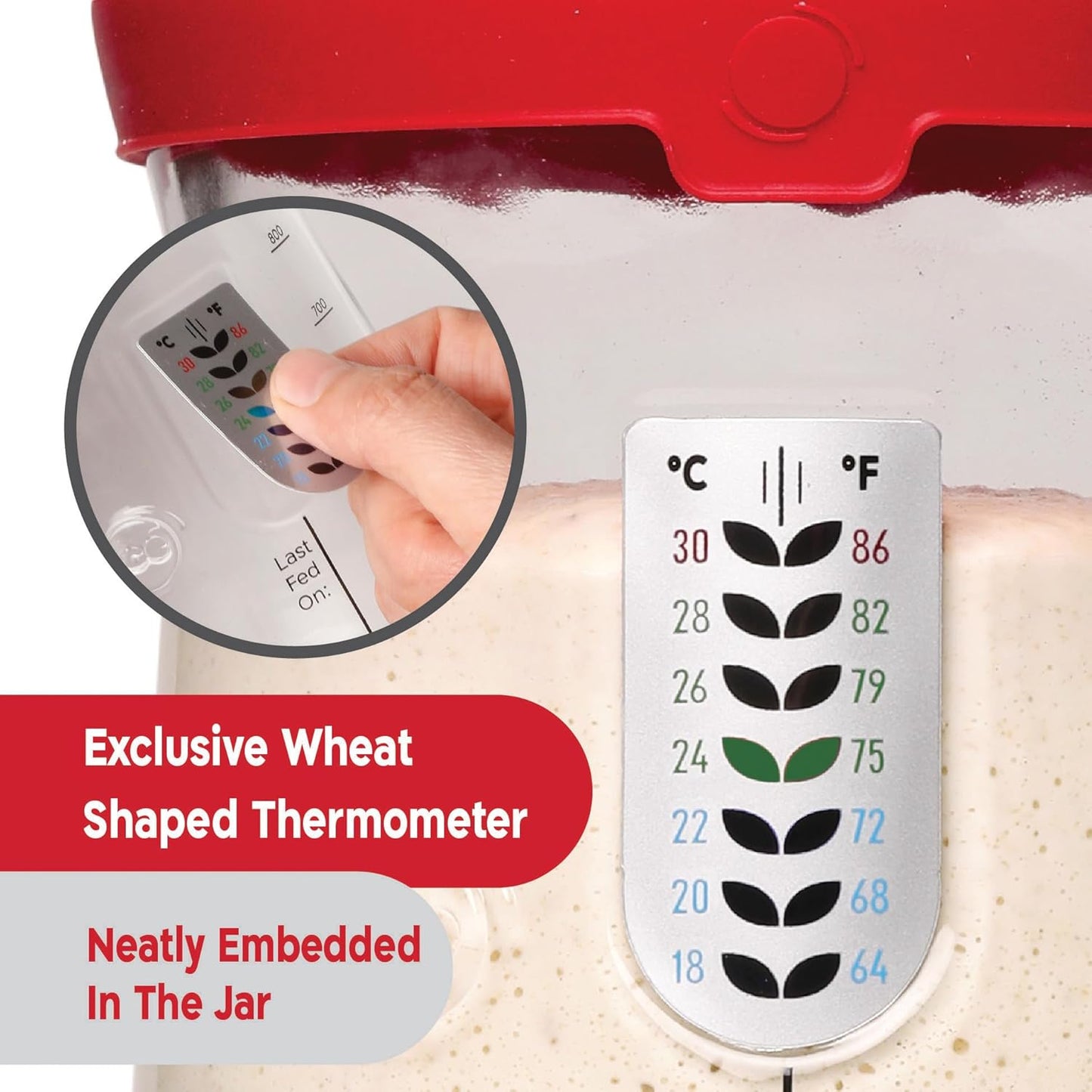 KNEADACE Pro Sourdough Bread Starter Kit - 34 oz Large Capacity Sourdough Starter Jar with 5 unique features for the perfect sour dough bread & sourdough starter kit - sourdough supplies (KA06)