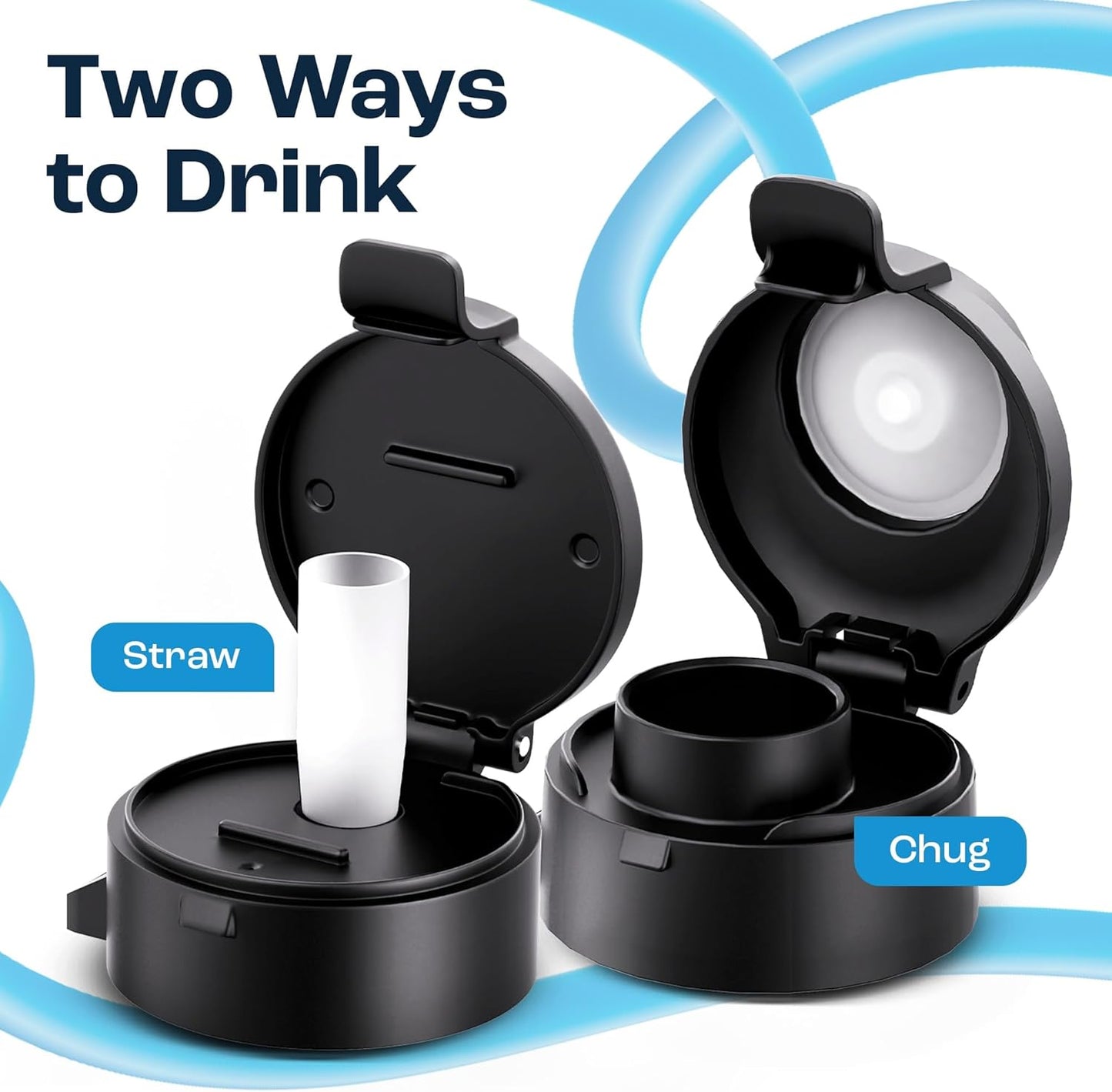 AQUAFIT 64 oz Water Bottle with Time Marker - Straw & Chug Lid - BPA Free Half Gallon Gym Water Bottle with Handle - Big Gallon Jug (Gray, 64 Ounces)