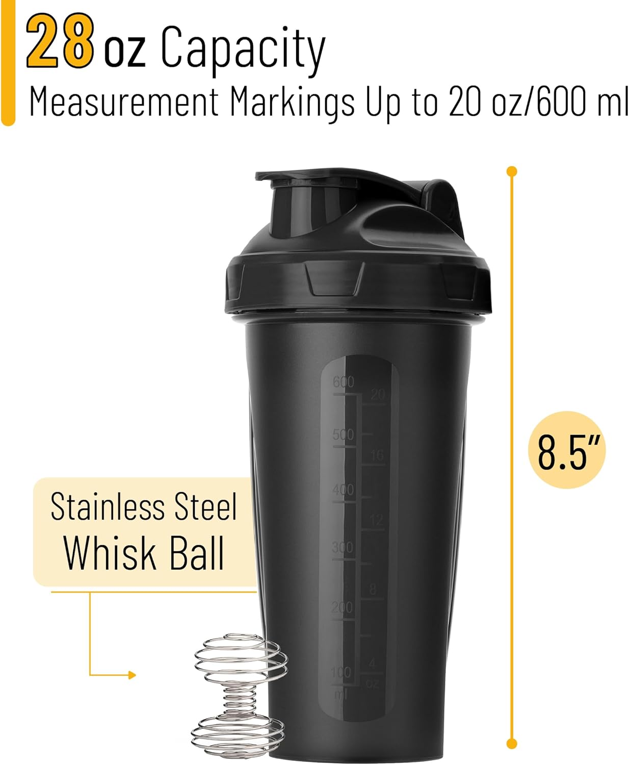 Mr. Pen- Shaker Bottles for Protein Mixes, 28 oz, Shaker Bottle with Wire Whisk Ball, Protein Shaker Bottle, Shaker Cup, Protein Shaker, Protein Shake Bottle, Bottle Shaker, Shake Bottle