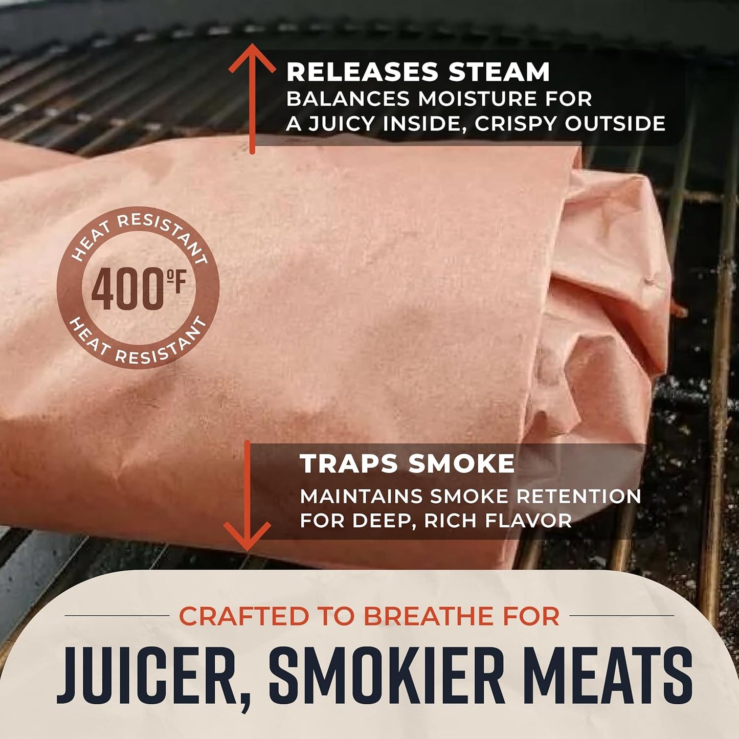 Bryco Goods Pink Butcher Paper Roll 18"x175' (2100 Inch) - USA Made - Food-Grade Peach Butcher Paper for Smoker, BBQ, Grilling, Smoking Meat - Unbleached, Uncoated & Unwaxed