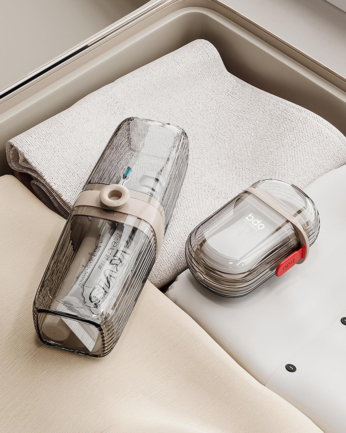 Travel Soap Case, Leakproof Soap Container with Lid, Portable Bar Soap Holder for Traveling, Soap Dish for Bathroom, Shower, Gym, School, Camping, Vacation, Outdoor-Transparent-Black